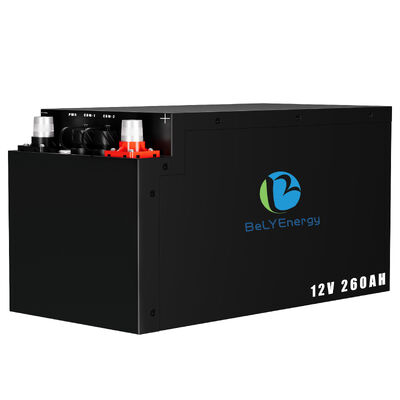 H8 DIN Casilla 12V260Ah Batería de Fósforo de Hierro de Litio Bajo el asiento Diseñado para Camper RV